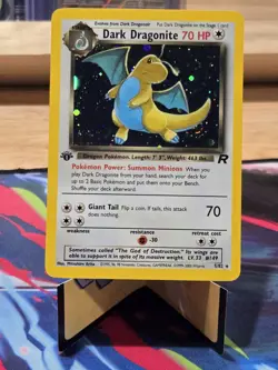 Pokemon Dark Dragonite Holo Rare TCG Card 1st Edition 5/82 SWIRL Nm - Image 1