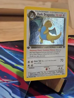 Pokemon Dark Dragonite Holo Rare TCG Card 1st Edition 5/82 SWIRL Nm - Image 2