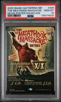 2025 MTG INNISTRAD REMASTERED MOVIE POSTER SC #0486 THE MEATHOOK MASSACRE PSA 10 - Image 1