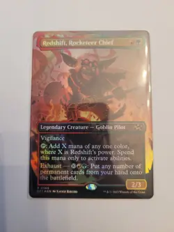 NM Borderless Foil Redshift, Rocketeer Chief, MTG, Aetherdrift, Magic, 366 - Image 1