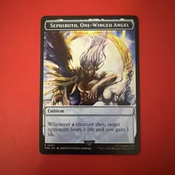 MTG FF English Token – Sephiroth, One‑Winged Angel Stainless Steel Emblem - Image 1