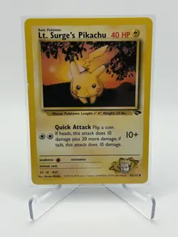 🔥Pokemon Gym Challenge Lt. Surge’s Pikachu 84/132 - Image 1