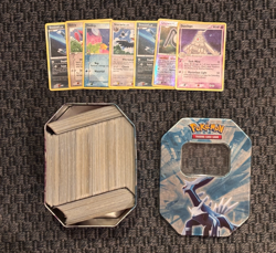 2008 Diamond & Pearl Dialga Tin Full of Bulk Pokemon Cards - Image 1