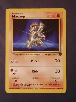 Pokemon Card 59/82 1st Edition Pokemon Team Rocket Machop - Image 3