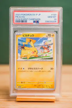 2023 POKEMON JPN SV-P PROMO GYM EVENT CAMPAIGN #120 PIKACHU PSA 10 - Image 1