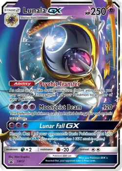 Pokemon TCG - Lunala GX SM17 Sun and Moon Promo Holo - LP - Image 1