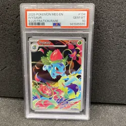 Ivysaur 134/132 Me01: Mega Evolution Holo PSA 10 Illustration Rare Pokemon TCG - Image 1