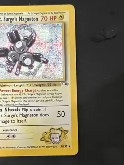 2000 Pokemon Gym Challenge Lt. Surge’s Magneton 8/132 Holo - Image 5