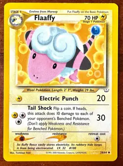 2001 Pokemon Neo Revelation - Flaaffy 28/64 Uncommon - Vintage LP Lightly Played - Image 1