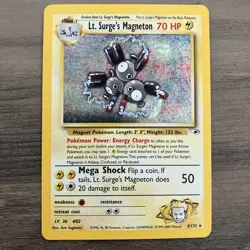 Pokemon TCG Lt. Surge's Magneton 8/132 Gym Heroes Unlimited Holo Rare NM WOTC - Image 1