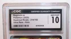 2025 CGC 10 Pokemon Regirock ex 214/182 Full Art Destined Rivals ULTRA RARE - Image 4