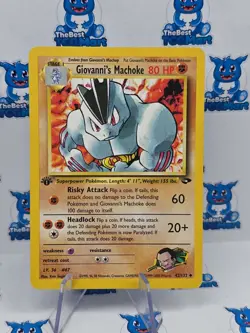 Pokemon Giovanni’s Machoke 42/132 Gym Challenge 1st Edition LP - Image 1