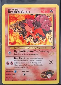 Pokemon - Brock's Vulpix - w/gold stamp - 37132 - Gym Challenge - Mint - Image 1