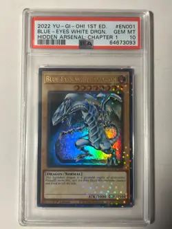 Yugioh PSA 10 Blue-Eyes White Dragon HAC1-EN001 1st Edition Ultra Rare - Image 1