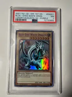 2021 Blue Eyes White Dragon 1st Edition Purple Lds2-En001 Yugioh PSA 7 - Image 1