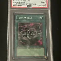 Yu-Gi-Oh! TCG 2002 Toon World Magic Ruler 1st Edition PSA 9 - Image 1
