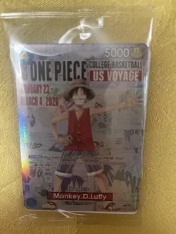 Bandai One Piece CCG Monkey D. Luffy US Voyage Promo Holo Card P-055 - Image 1
