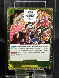 Gum-Gum Fire-Fist Pistol Red Hawk OP11-114 English Fist Divine Speed One Piece - Image 1
