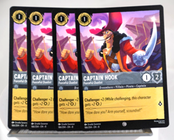 Disney Lorcana TCG Reign of Jafar Captain Hook Forceful Duelist 186/204 C x4 - Image 1