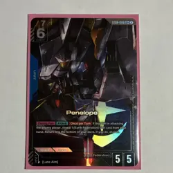 Bandai Gundam Card Game Penelope Unit ST08-006 LR+ Holo Card - Image 1