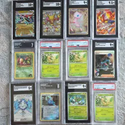 Pokemon TCG Graded Card Lot 12 EX Dragapult Alakazam Mew Leafeon - Image 1