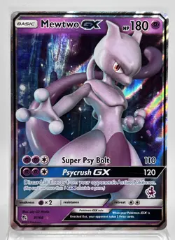 Mewtwo GX 31/68 Pokemon Card 2019 Hidden Fates Battle Academy Stamped LP - Image 1