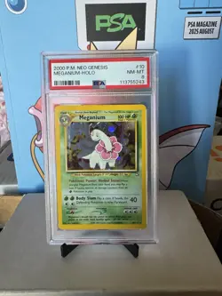 2000 PSA 8 Pokemon Neo Genesis Meganium Holo 10/111 Card NM-MT - Image 1
