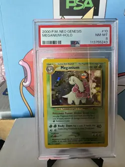 2000 PSA 8 Pokemon Neo Genesis Meganium Holo 10/111 Card NM-MT - Image 2