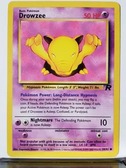 Drowzee 54/82 LP - Team Rocket Pokemon Card - $2 Combined Shipping - Image 1