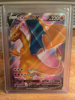 Pokemon Charizard v SWSH050 Black Star Promo Holo Card Champions Path - Image 1