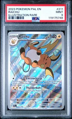 2023 Pokemon Paldea Evolved # 211 Raichu Illustration Rare PSA 9 Card MINT! - Image 1