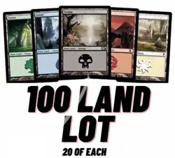 Magic the gathering (MTG) land lot x100 (20 each location) - Image 1