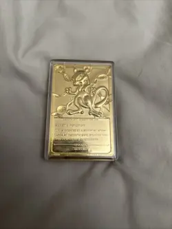 1999 Burger King Limited Edition Pokemon Trading Card 23K Gold Plated Mewtwo - Image 2