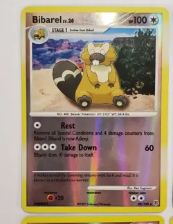 Bibarel 20/130 Bidoof 73/123 Zigzagoon 96/106 Lot Of 4 Rev Holo Cards Pokemon - Image 2