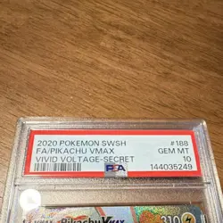 Pokemon Pikachu VMAX Secret Rare 188/185 Vivid Voltage PSA 10 Holo Full Art - Image 4