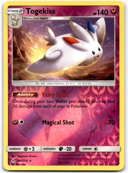 Pokemon TCG Togekiss 138/214 Unbroken Bonds Reverse Holo Rare Near Mint/Mint - Image 1