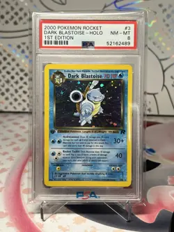 Dark Blastoise Holo #3 1st Edition Team Rocket 2000 Pokemon 💦 PSA 8 - Image 1