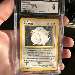 Pokemon Base Set Chansey CGC 9 MINT WOTC 1999 Game 3/102 - Image 1