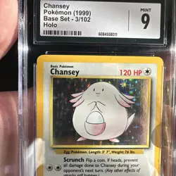 Pokemon Base Set Chansey CGC 9 MINT WOTC 1999 Game 3/102 - Image 3