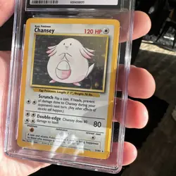 Pokemon Base Set Chansey CGC 9 MINT WOTC 1999 Game 3/102 - Image 5