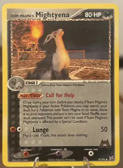 Team Magma's Mightyena 37/95 Team Magma vs Team Aqua Regular NM Pokemon TCG - Image 1