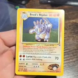 Pokemon TCG Brock's Rhydon 2/132 Gym Challenge Ken Sugimori Regular English - Image 2