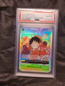 One Piece 2024 Monkey D Luffy 500 Years in the Future OP07-109 SR Foil, PSA 10 - Image 1