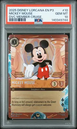 2025 DISNEY LORCANA EN P3-PROMO #10 MICKEY MOUSE - TRUE FRIEND PSA 10 - Image 1