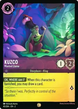 Disney Lorcana Kuzco Wanted Llama 45/204 Rise of the Floodborn Cold FOIL HOLO - Image 1