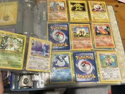 Pokemon Cards Near Complete Base Set Non Holos Played - Image 1