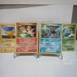 Lot of 4 Pokemon Cards. Secret Wonders Gen 1 Starter trio (and pikachu) MP - LP - Image 1