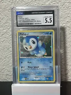 Piplup Black Star Promo Diamond & Pearl DP03 Holo Pokemon Card CGC Graded 5.5 - Image 1
