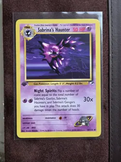 Pokemon Card WotC - 1st Edition Sabrina's Haunter 58/132 Gym Heroes NM - Image 1