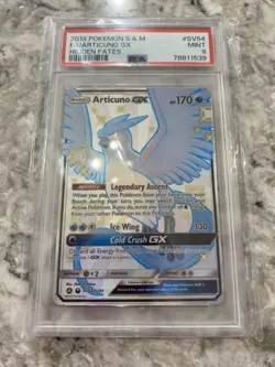 Pokemon TCG Articuno GX Full Art Holo Card SV54/SV94 Hidden Fates - Image 1